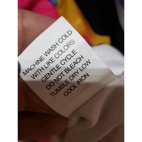 Sevengate Maxi Dress Womens L Multi Geo Print Cut Out Ankle Slit Spaghetti Strap - Picture 7 of 14